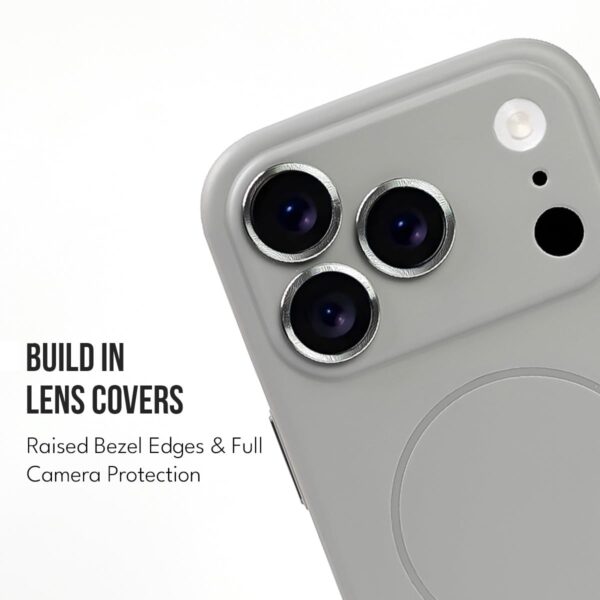 MILLION CASES Mag-Safe Smooth Fit Lens Case Compatible with iPhone 17 Pro Max, iPhone 17 Pro Max Back Cover Case- TPU | Grey