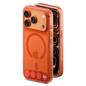 DailyObjects iPhone 17 Pro Stack Clear Classic Case Cover | Compatible with MagSafe | Camera & Body Protection | Scratch Proof | Dual Hybrid Protection | Wireless Charging - Flamingo Orange