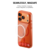 DailyObjects iPhone 17 Pro Stack Clear Classic Case Cover | Compatible with MagSafe | Camera & Body Protection | Scratch Proof | Dual Hybrid Protection | Wireless Charging - Flamingo Orange