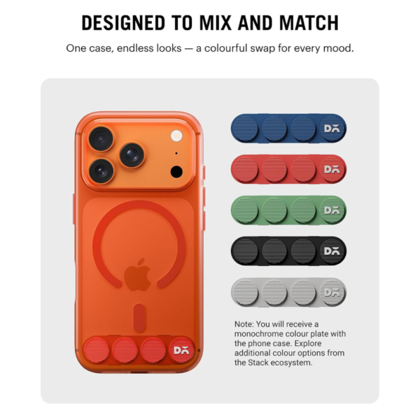 DailyObjects iPhone 17 Pro Stack Clear Classic Case Cover | Compatible with MagSafe | Camera & Body Protection | Scratch Proof | Dual Hybrid Protection | Wireless Charging - Flamingo Orange