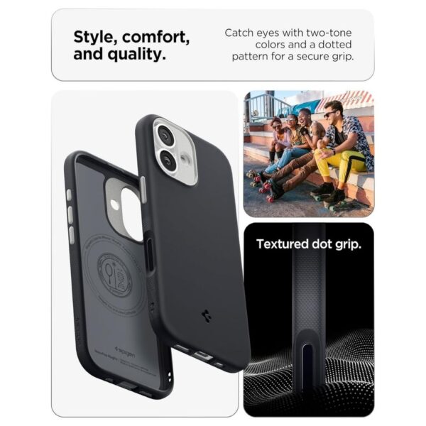 Spigen Nano Pop MagFit Back Cover Case Compatible with iPhone 17 (TPU + Poly Carbonate | Black Sesame)