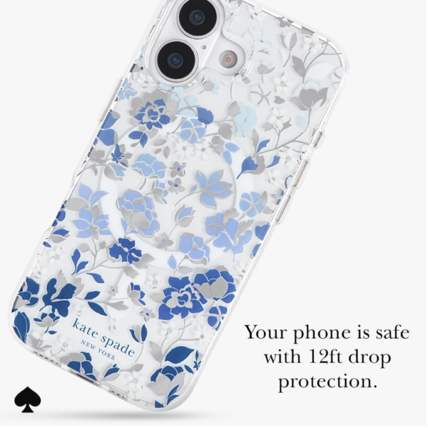 kate spade new york iPhone 17 Case - Flowerbed Blue Gems
