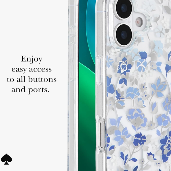 kate spade new york iPhone 17 Case - Flowerbed Blue Gems