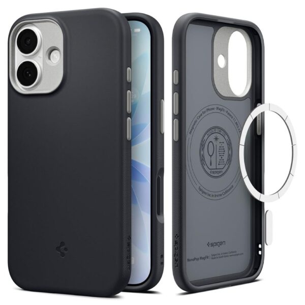 Spigen Nano Pop MagFit Back Cover Case Compatible with iPhone 17 (TPU + Poly Carbonate | Black Sesame)