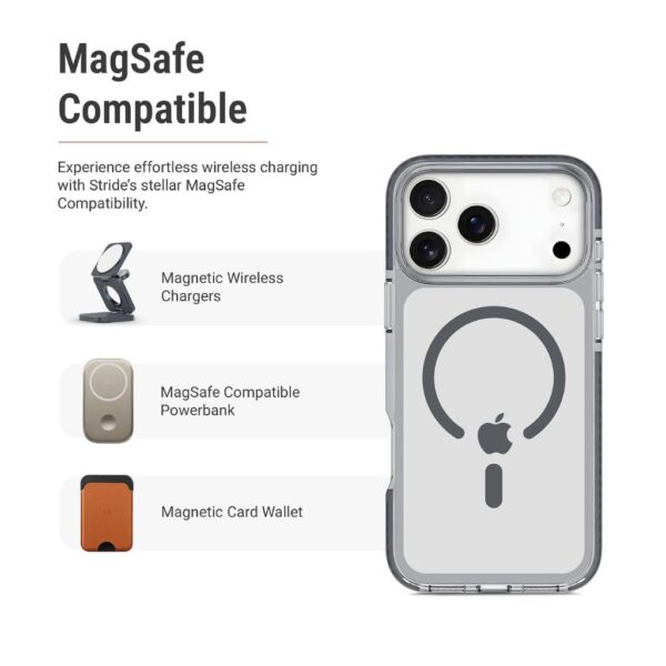 DailyObjects Stride 3.0 Clear Magnetic Case for iPhone 18 Pro – MagSafe Compatible, Shockproof Transparent Cover