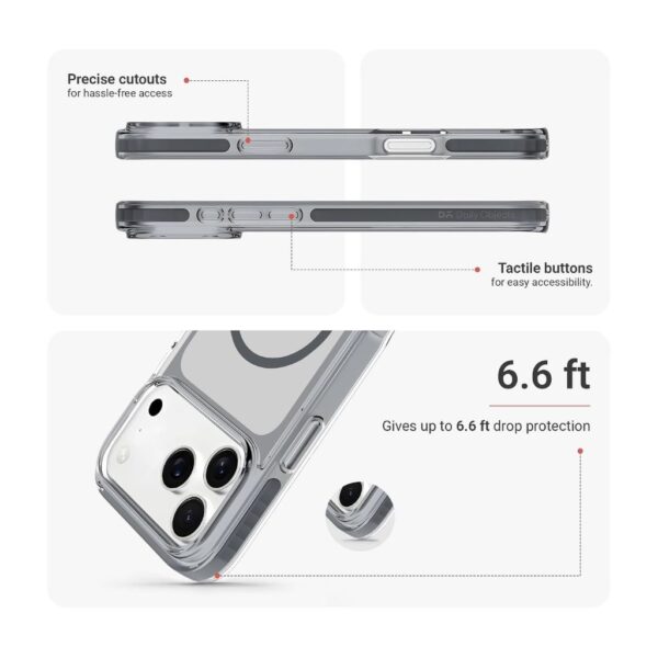 DailyObjects Stride 3.0 Clear Magnetic Case for iPhone 18 Pro – MagSafe Compatible, Shockproof Transparent Cover