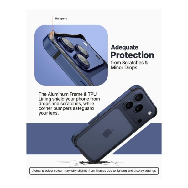 RAEGR Case Anodized Aluminum Bumper Compatible with iPhone 18 ProiPhone 17 Pro (4) RAEGR Edge Armor Case for iPhone 17 Pro & iPhone 18 Pro – Magnetic Charging, Dark Blue