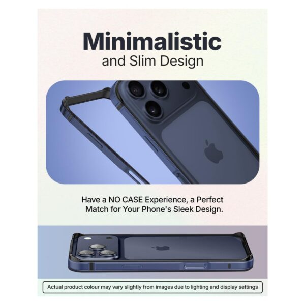RAEGR Edge Armor Case for iPhone 17 Pro & iPhone 18 Pro – Dark Blue, Magnetic Charging, Aluminum Bumper