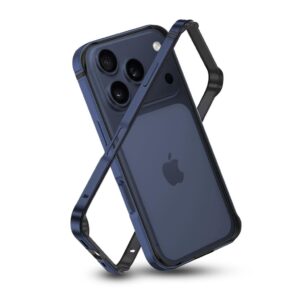 RAEGR Edge Armor Case for iPhone 17 Pro & iPhone 18 Pro – Dark Blue, Magnetic Charging, Aluminum Bumper
