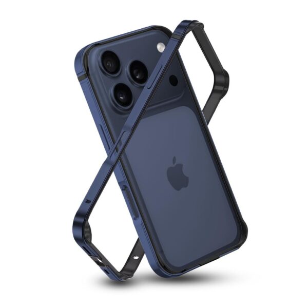 RAEGR Edge Armor Case for iPhone 17 Pro & iPhone 18 Pro – Dark Blue, Magnetic Charging, Aluminum Bumper