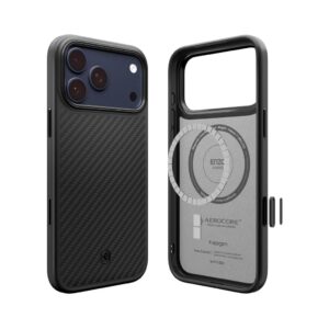 Spigen Enzo Aramid T MagFit Case for iPhone 17 Pro & iPhone 18 Pro – Black, MagSafe Compatible