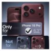 JETech Magnetic Matte Case for iPhone 18 Pro – MagSafe Compatible, Translucent Back, Anti-Slip Protection, Dark Cherry
