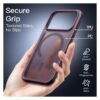 JETech Magnetic Matte Case for iPhone 18 Pro – MagSafe Compatible, Translucent Back, Anti-Slip Protection, Dark Cherry