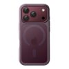 JETech Magnetic Matte Case for iPhone 18 Pro – MagSafe Compatible, Translucent Back, Anti-Slip Protection, Dark Cherry