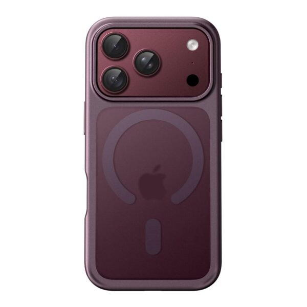 JETech Magnetic Matte Case for iPhone 18 Pro – MagSafe Compatible, Translucent Back, Anti-Slip Protection, Dark Cherry